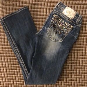 Miss Me Jeans Heavy Bling!!! 28 Mid-rise Boot Hot!